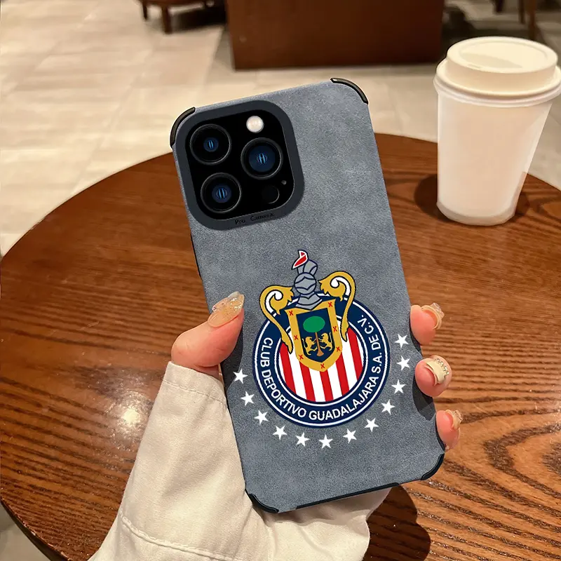 Chivas De Guadalajara Case Premium Suede Texture Pro Camera Shield For iPhone Samsung Galaxy 17Pro Max Air 16 15Plus 14 13 12 11 XR XS S25 S24 S23 S22 cases Camera Lens Guard Shockproof Leather Touch Cover.NN164