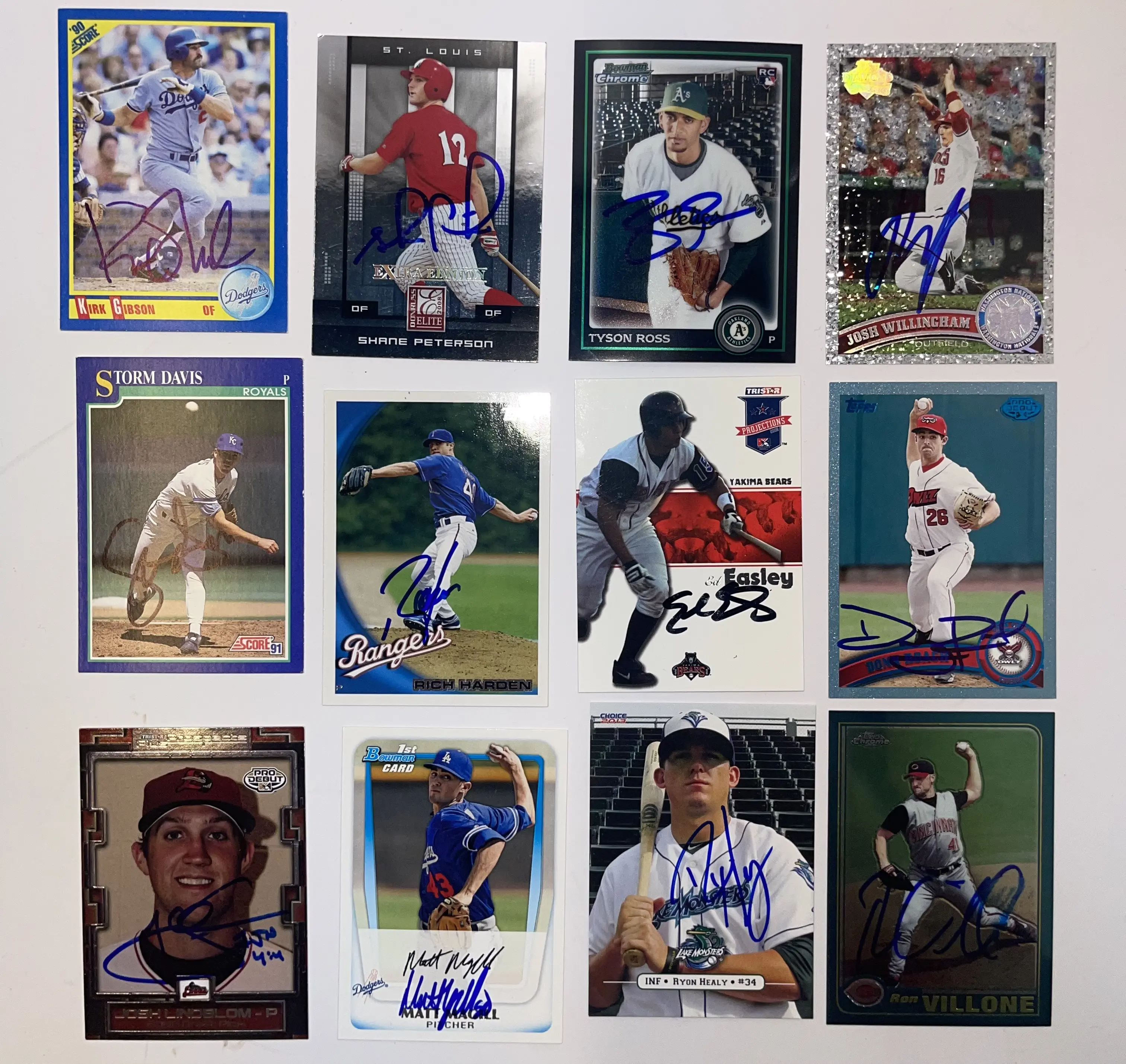 Signed Baseball Cards 12 Pack Major League Former Players Lot #5 United States Collection Featuring Iconic Players Names and Numbers