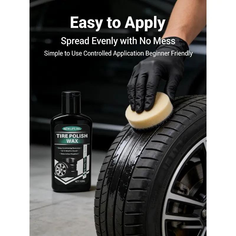 SummerVibes 2 bottles (100g,total 200g) of car Tire Coating Paste for Repairing Plastic Parts SummerVibes Restoring Original Black Color of Rubber and Interior Maintenance Versatile Use Color Restoration.New and old packaging shipped randomly