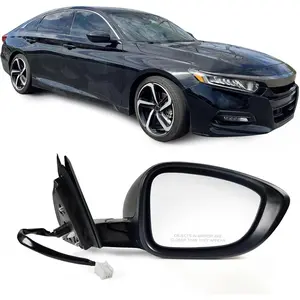 Right Passenger Side Door Mirror For Honda Accord LX, Sport 2018-2022 Power Non-Heated No-Turn signal Match to Black Paint Replaces HO1321328 76208-TVA-A02 (3pin)