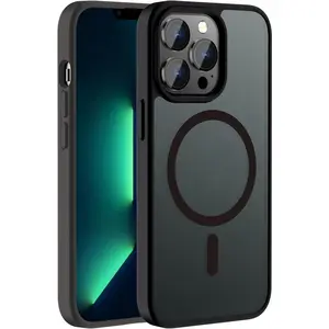 Magnetic Phone cases for iPhone 17 Pro Max 16 15 14 13 12 Pro Max Case,Compatible with MagSafe, Military Grade Dropproof Translucent Matte Hard Back Soft Edge Slim Phone Case for iphone 17 Pro Max