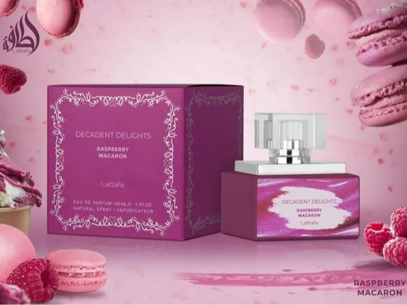 Lattafa Decadent Delights Raspberry Macaron Unisex Eau De Parfum (EDP) - 50ml/1.7 fl oz, Subtle Yet Captivating Floral Fragrance with Raspberry, Jasmine, Vanilla Notes, Daily Use Single Item