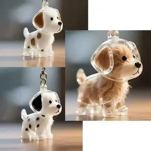 Dog Hair Storage Keychain Pendant, Memorial Pet Fur Keepsake Accessory, Unique Bag Decoration and Car Key Jewelry, Commemorative Pet Supplies cute fur memory charm