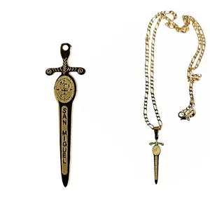 Saint Michael (San Miguel) Sword & Seal 18k Gold Filled Necklace | 11 inch Necklace | Archangel Michael | Strength & Protection