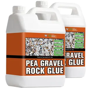 Rock Glue for Landscaping - 2 Gallon Pea Gravel Binder Stabilizer - Concentrate Long-Lasting Hold, Permeable & Dries Clear - Stone Adhesive for Garden, Walkways, Patios & Driveway Edge