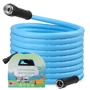 50FT RV Drinking Water Hose 5/8'' Heavy Duty Garden Hose with 3/4" NH Fitting Connections Anti Kink Waterhose