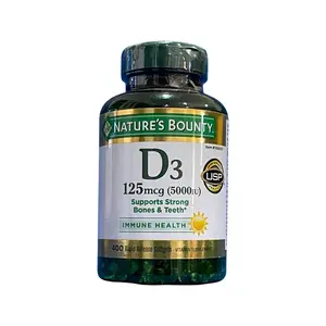 Nature's Bounty Vitamin D3 125 mcg, 400 Softgels Supplement Edible Fitness Dietary Healthcare Optimum vitamin b3 esunm vitamin