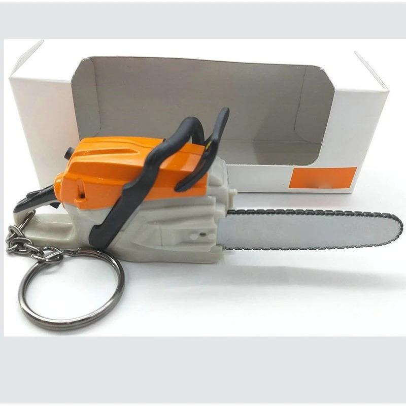 Cartoon Chainsaw Keychain Mini Chainsaw Pendant Portable Key Ring Novelty Forest Firefighting Pruning Saw Decor for Model Lovers