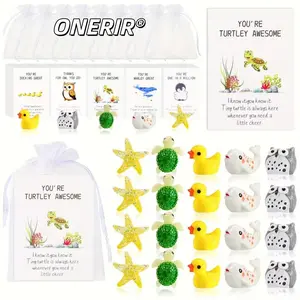 ONERIR 50 Pcs Employee Appreciation Gifts Bulk - Funny Animal Resin Figures Set with Thank You Cards Unique Staff Coworker Gifts for Administrative Professionals Day 2026, Retirement, Birthday Office Favors Ducks, Owls, Whales, Turtles, Stars