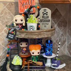 10 pc Hocus Pocus / SANDERSON SISTERS HALLOWEEN Complete Tier Tray Decor Set FUN POP DOLL NOT INCLUDED
