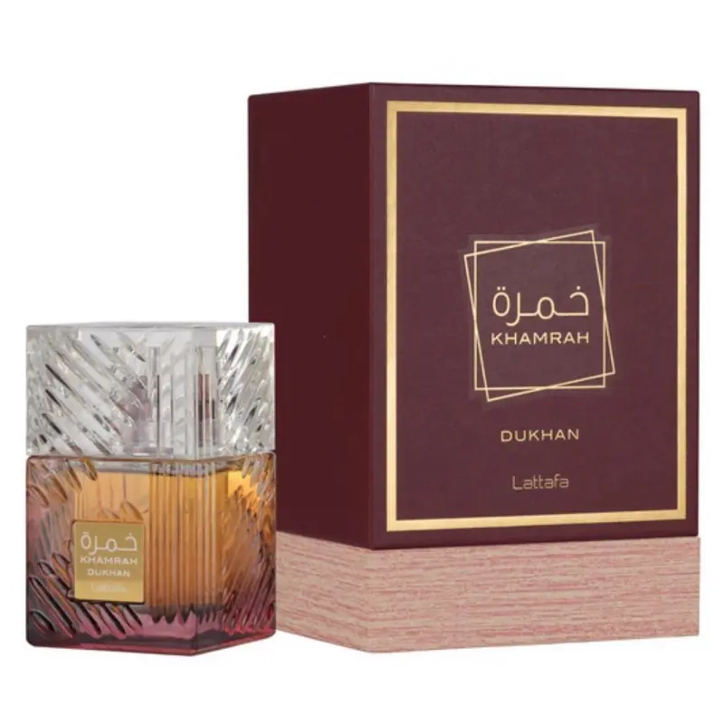 Lattafa Khamrah Dukhan Eau De Parfum | 3.4 oz 100ml For Unisex | Long-Lasting Fragrance | Warm Spices & Rich Amber Woody Premium Quality