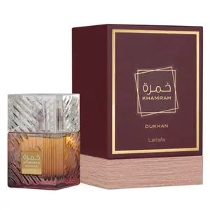 Lattafa Khamrah Dukhan Eau De Parfum | 3.4 oz 100ml For Unisex | Long-Lasting Fragrance | Warm Spices & Rich Amber Woody Premium Quality