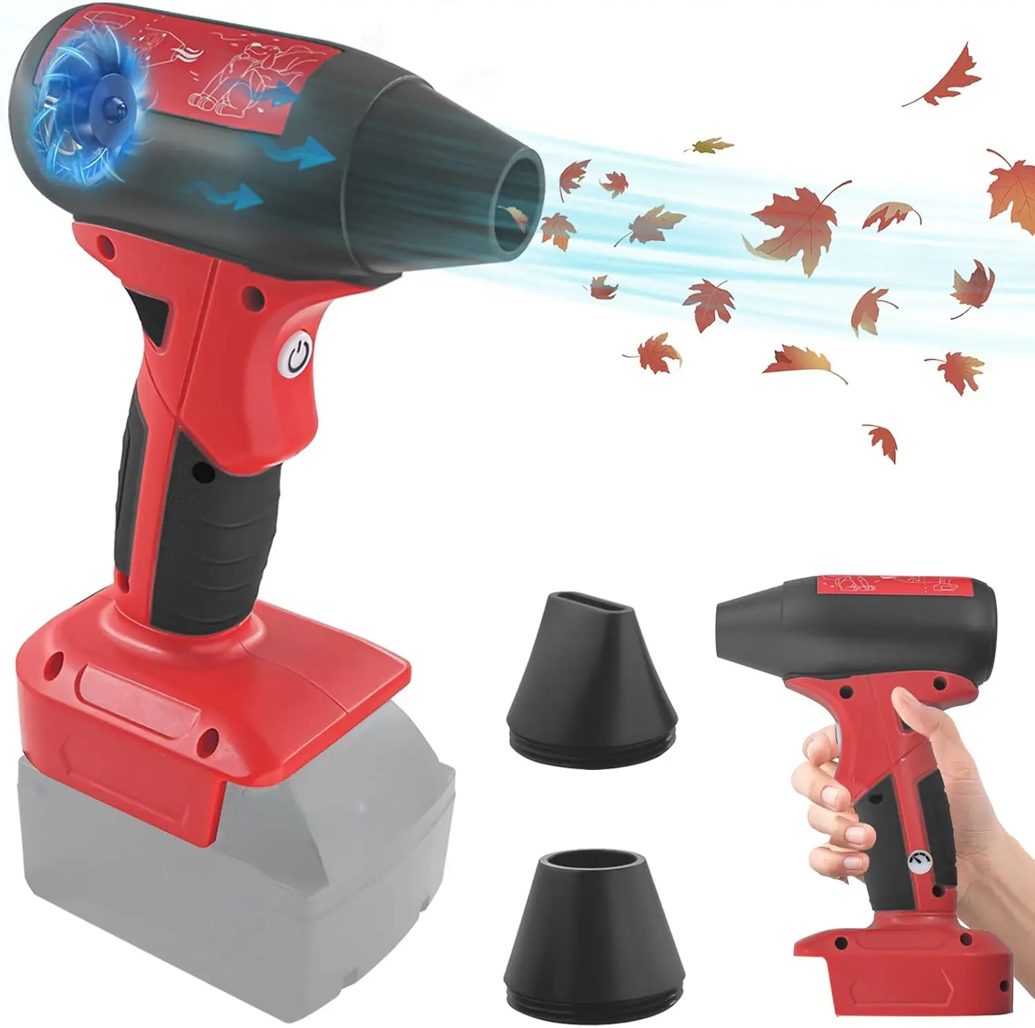 200W Brushless Handheld Rechargeable Cordless Jet Dry Blower Fan with Handheld Grip - Milwaukee M18 Battery Compatible, Adjustable Speeds, Electric Air Duster for PC, Car Use