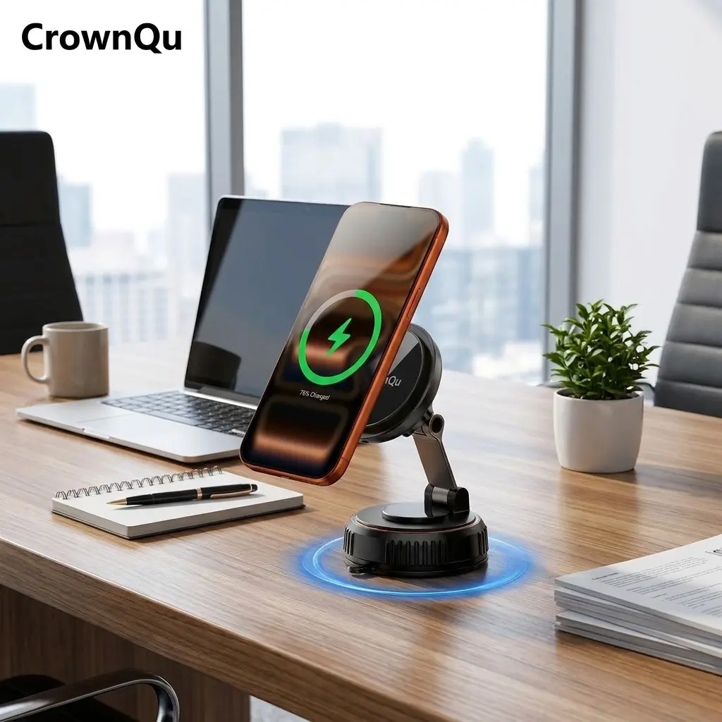 360° Rotatable Magnetic Car stand, Magnetic Wireless Charger-15W Fast Charging, Instant Cooling Fan, LED Light Magsafe Car Phone Holder Pad, Compatible with iPhone17/16/15/14/13/12 Series, Galaxy S25, Pixel 10, Magnetic Charger Cellphone Car Accessories