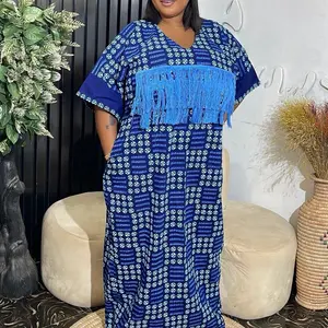 Ireti Quality Ankara kaftan dress with fringe  - Elegant Womenswear Party Dress