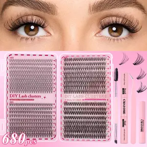 High-Density 8-16mm D-Shape Mixed DIY False Eyelash Set Lightweight Spiderweb Multi-Density Design Exceptional Value Waterproof Aurora Series