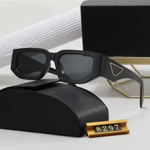 Luxury Unisex Frames 8297 - Stylish Black Sunglasses with Gold Detailing for Men and Women