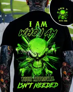 Chaosmoda Generation X I Am Who I Am Your Approval Isn't Needed Custom Year Skull T-shirt