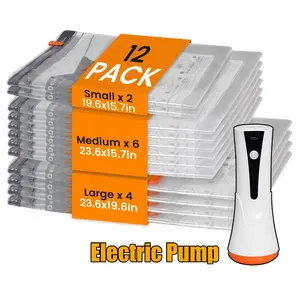 2026 Travel Vacuum Compression Storage Bag Set with Built-in USB Electric Pump, Ultra-Light & Portable, Space-Saving Essential, for Clothing & Travel Storage, Portable Sealed Zipper Bags