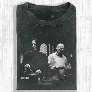 Snape and Walter White Potion Masters Vintage Washed T Shirt, Funny Science and Magic Mashup Graphic Tee for Teacher and Chemist Gift, Perfect for Laboratory Days and Pop Culture Lover Daily Wear