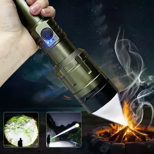 Huukers Tactical Flashlight 3000 Lumens Super Bright Rechargeable LED Waterproof Zoomable with Fresnel Lens Ignition & Strobe Memory Function for Camping Emergency Outdoor Hunting Hiking Fishing