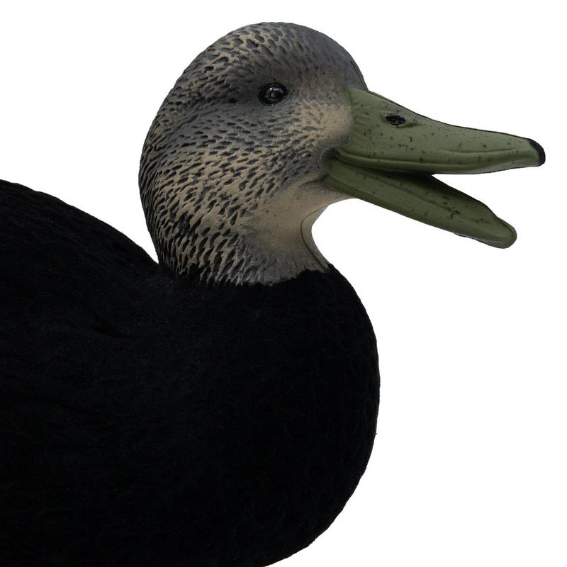 Final Approach LIVE Flocked Black Duck Decoys, 6 Pack