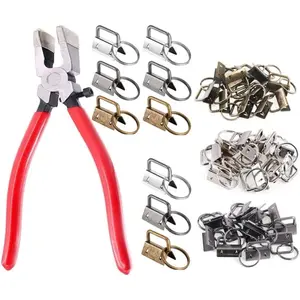 42Sets 1" Key Fob Hardware - 3 Colors 1" Key Fob Key-chain  with 1 Key Fob Gl Running Pliers for Key Fob Wristlets Install