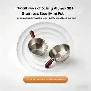 Stainless Steel Small Pot for One Person, Lazy Noodle Soup Pot, Portable Cooking Utensil, Ideal for Dorms & Apartments