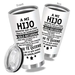 20oz Easter Gift Spanish HIJO Son Theme Water Cup - Stainless Steel Insulated Coffee Mug with Lid, Son Gifts From Mom, Ideal Easter Basket Stuffer for Adult Son, Perfect Easter & Christmas Birthday Gift in Spanish