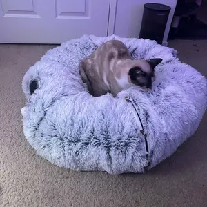 Product Review of Winter Warm Pet Bed, 2 in 1 Foldable Cat Tunnel Cat Bed, Warm Plush Cat Bed with Hanging Ball & Tunnel Buckle, Pet Supplies for Indoor Outdoor Use from c**n