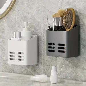 Wall-Mounted Storage Organizer, Multi-Functional No-Drill Shelf, Bathroom Cosmetics Holder, Toothbrush & Comb Holder, Shaver Stand, Home Accessories