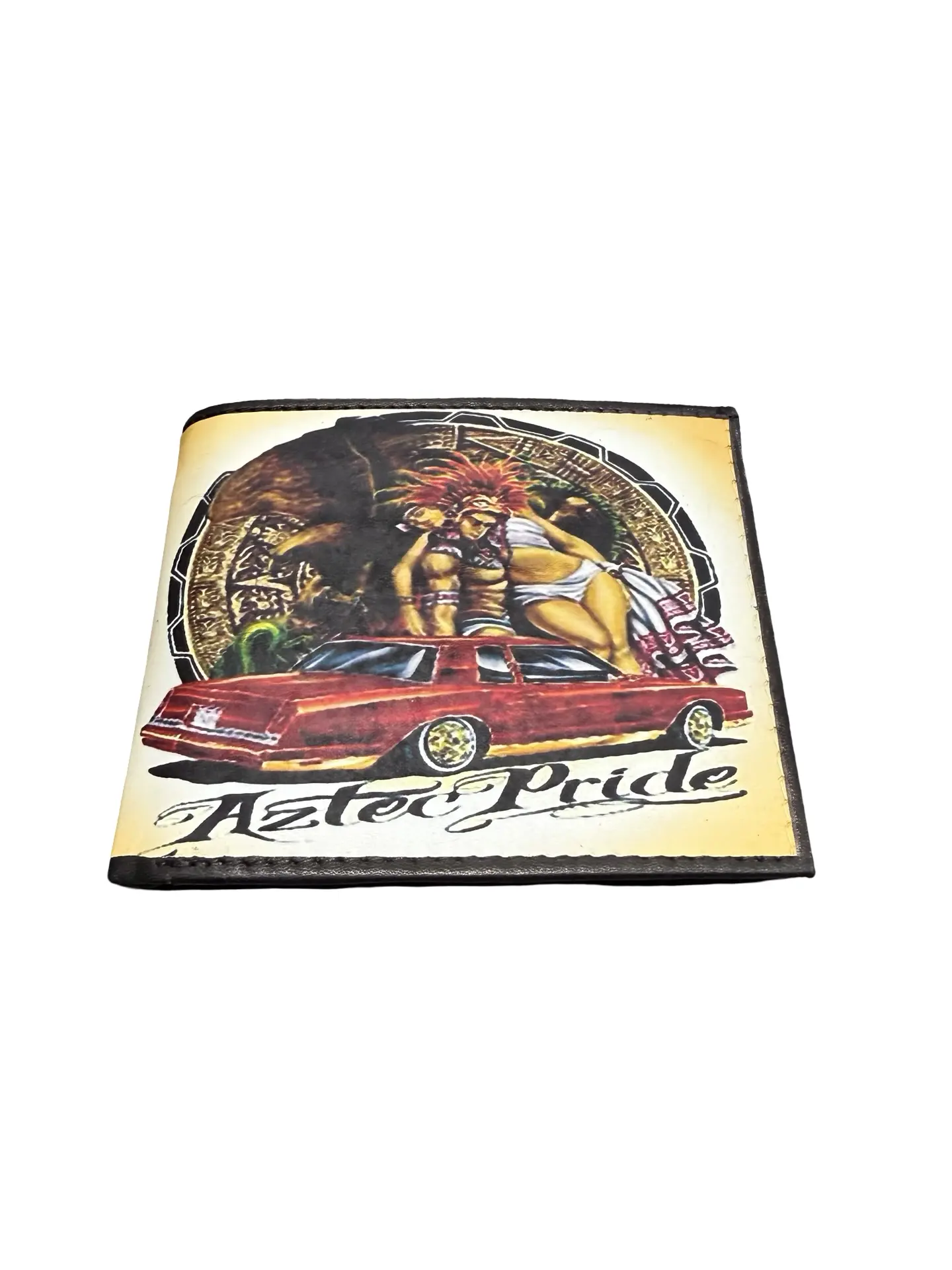 Billetera Vaquera con Calendario Azteca de Piel Men’s Western Style Leather wallet with Aztec Lowrider