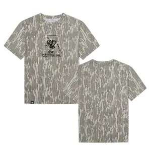 Alabama Crimson Tide Design On Original Bottomland Pattern Camo Tee, Mossy Oak Alabama Logo On Bottomland Camouflage Tshirt