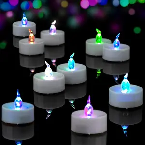 24 PCS Color Changing LED Tealights Candles Bulk, Long Lasting Battery Operated Flickering Flameless Electric Night Lights, LED Tea Lights For Birthday,Wedding,Party,Christmas Ceremony Decor