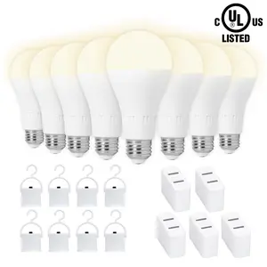 4 Pack Rechargeable Emergency Light Bulbs A21, Camping Lamp Battery Powered LED Light Bulb 3000K Daylight E26 E27 120 Volt 12W 60W Equivalent with 2000mAh for Home Power Outage Camping Hurricane incandescent  light emergency  light  bulb