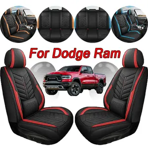 Foam back support - 5-Seat Car Seat Covers Set, Black & Blue Faux Leather, Universal Fit for Most Cars/Trucks/Vans in US, Lumbar Support & Easy Installation, Durable Auto Seat Protectors