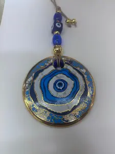Protect Your Place Evil Eye Disc - Handcrafted Hanging Ornament for Home Decor & Protection