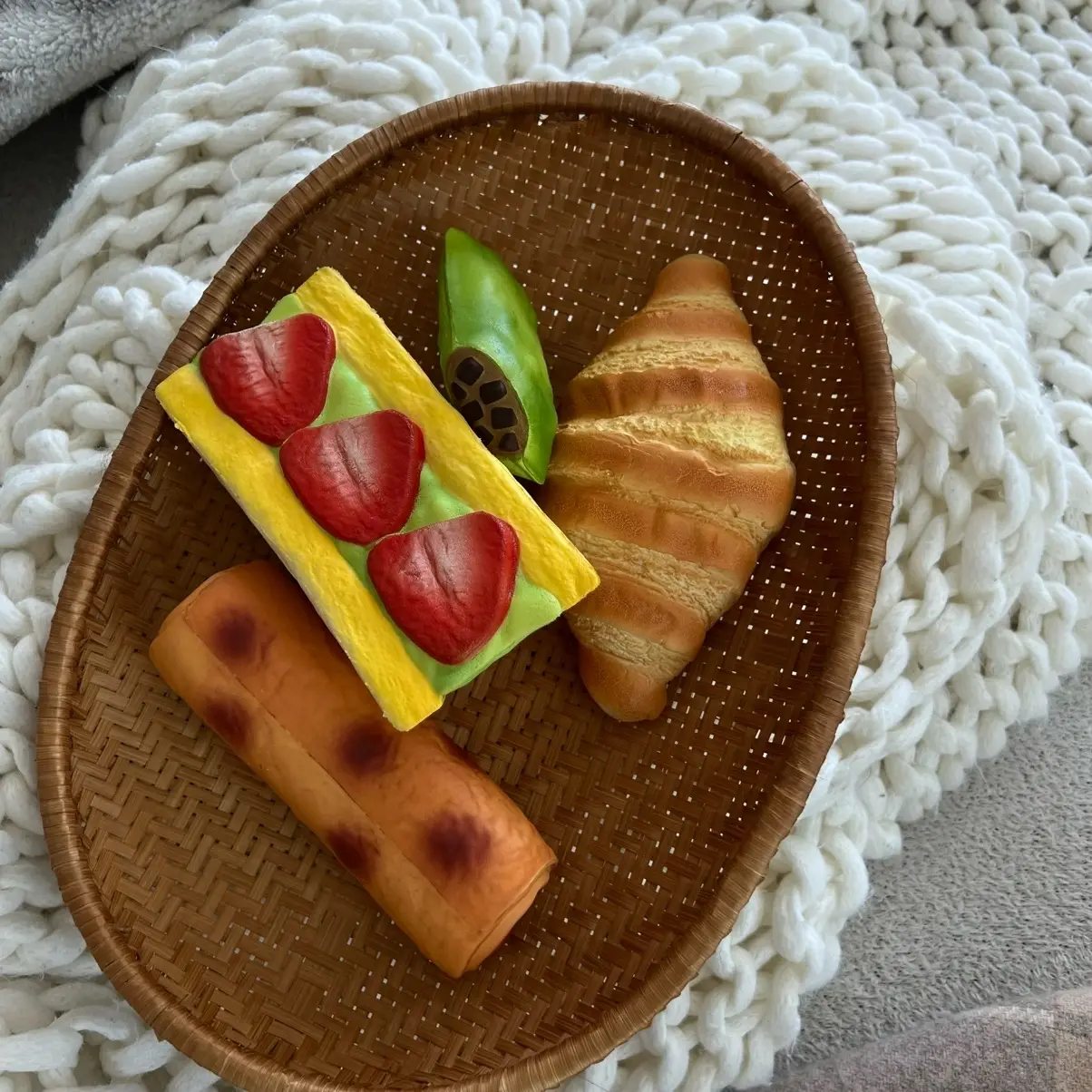 BMB Baked Goods-strawberry sandwich/Croissant/Butterfly crisp/ pie Squishy Toy