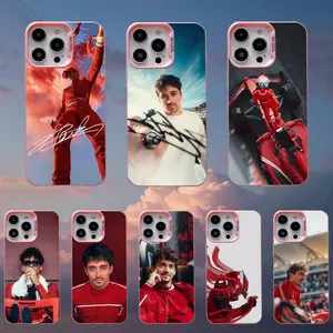 C-Charles L-Leclerc Racer Phone Case For iPhone17, 16,15,14,13,12,11,Mini,Pro,SE,MAX Pink Matte Silicone Cover