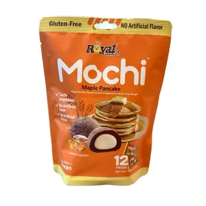 Royal Family Mochi Maple Pancake Flavor Maple Butter flavor Filled Traditional Snack Dessert Cake 12 Pieces Gluten-Free No Artificial Flavor Bonbon