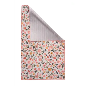 Full Bloom Microfiber Towel - Absorbent, Kitchen Use, Floral Print, Ideal for Cleaning