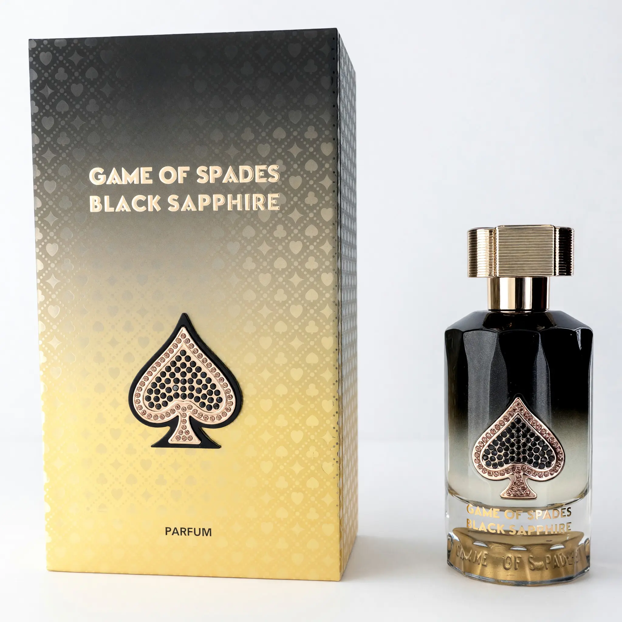 Unisex Game of Spades Black Sapphire by Jo Milano - 3oz Parfum Spray for Unisex Wear, Citrus Floral, Musk Amber, Pears Ginger Notes