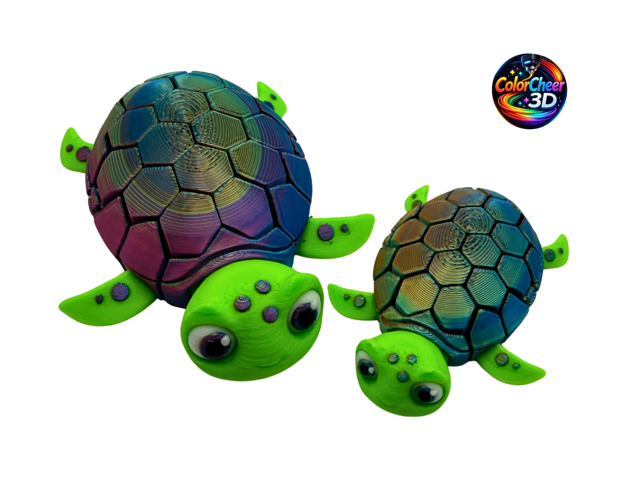 Articulated Turtle Fidget Toy – Cute Flexible 3D Printed Turtle – Desk Toy, Stress Relief Gift, Stocking Stuffer, Kids & Adults