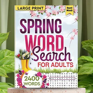 2026 Spring New Word Search Notebook, Large Print, Adults, Family Friendly, Casual Puzzle Book, Perfect for Commuting and Leisure, Family Interaction Choice (no Pen Included)