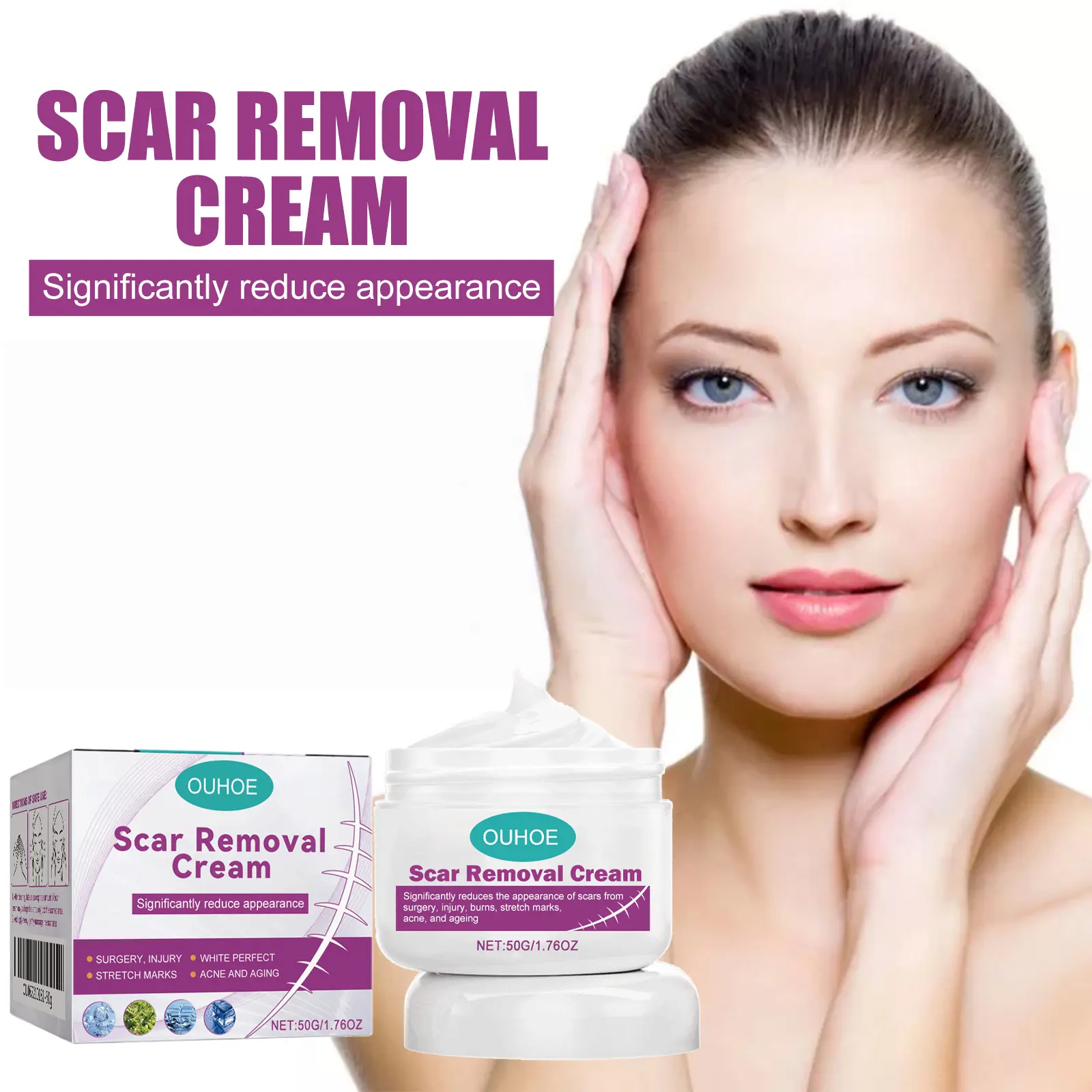Scar Removal Cream Ultra-Nourishing Skin Care Cream Deep Hydration & Repair for Face & Body Gentle Daily Moisturizer for Dry Sensitive & Rough Skin