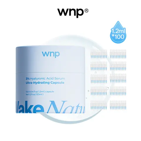 [WNP Official] Ultra-Hydrating Vegan Hyaluronic Acid Serum, 3% Concentration, 100x 4D Single-Use Vials, Sterile Packaging, No Preservatives, Cruelty-Free, Alcohol-Free, For All Skin Types & Glass Skin Results