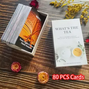 What's the Tea Oracle Card Deck, 1 Set Divination Cards for Beginners, Party Tarot Cards Fortune-Telling Game, Tarot Card Decks