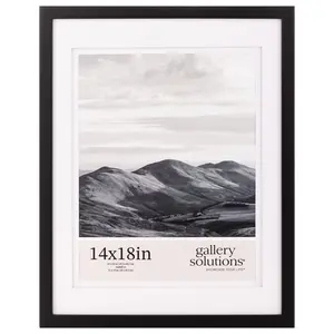 Gallery Solutions Wall Mount Double Airfloat Mat Picture Frame, 14" x 18", Black/White