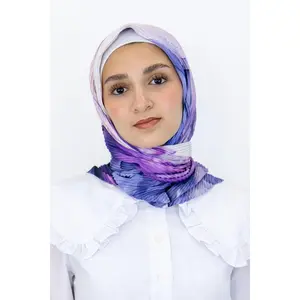 Pleated Satin Square Scarf