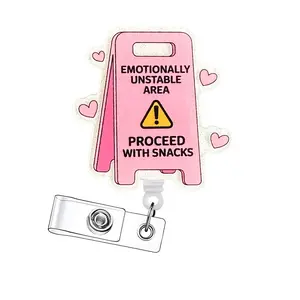 Funny Retractable Badge Reel, Acrylic ID Holder with Clip for Nurses, Doctors, Students & Office Staff, 15pcs Set, Badge Reels Retractable